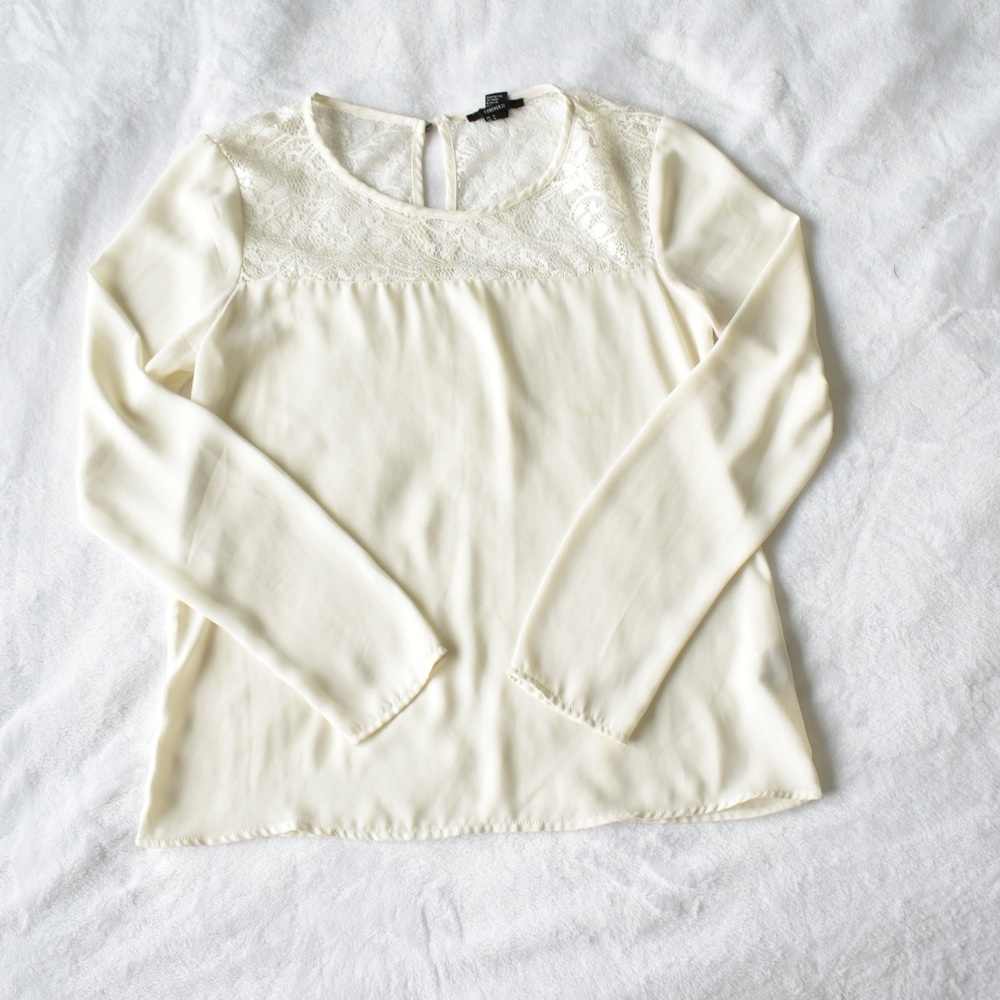 Cream colored lace blouse from forever 21